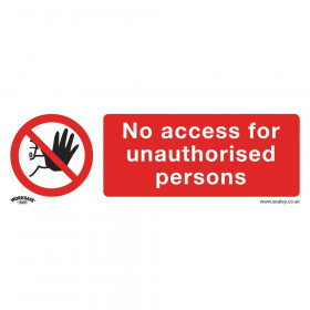 Sealey SS17P10 Prohibition Safety Sign - No Access - Rigid Plastic - Pack Of 10