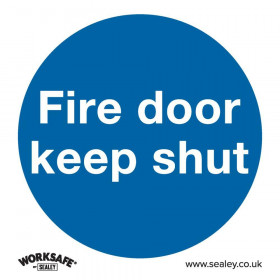 Sealey SS1V10 Mandatory Safety Sign - Fire Door Keep Shut - Self-Adhesive Vinyl - Pack Of 10