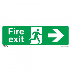 Sealey SS24V1 Safe Conditions Safety Sign - Fire Exit (Right) - Self-Adhesive Vinyl