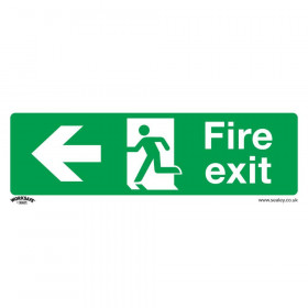 Sealey SS25V10 Safe Conditions Safety Sign - Fire Exit (Left) - Self-Adhesive Vinyl - Pack Of 10