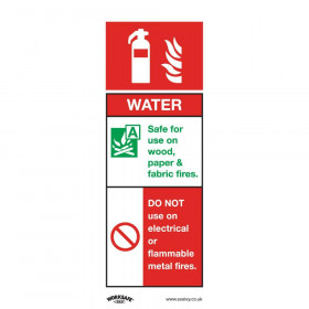 Sealey SS27P1 Safe Conditions Safety Sign - Water Fire Extinguisher - Rigid Plastic
