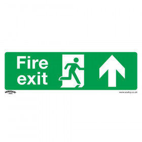 Sealey SS28P10 Safe Conditions Safety Sign - Fire Exit (Up) - Rigid Plastic - Pack Of 10