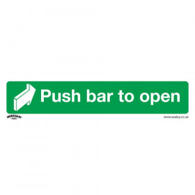 Sealey SS29V1 Safe Conditions Safety Sign - Push Bar To Open - Self-Adhesive Vinyl