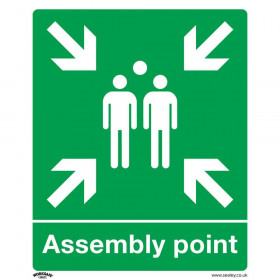 Sealey SS37P10 Safe Conditions Safety Sign - Assembly Point - Rigid Plastic - Pack Of 10