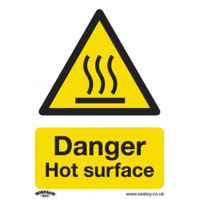 Sealey SS42V1 Warning Safety Sign - Danger Hot Surface - Self-Adhesive Vinyl