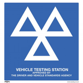 Sealey SS51A1 Warning Safety Sign - Mot Testing Station - Aluminium Composite
