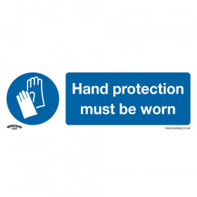 Sealey SS6P10 Mandatory Safety Sign - Hand Protection Must Be Worn - Rigid Plastic - Pack Of 10