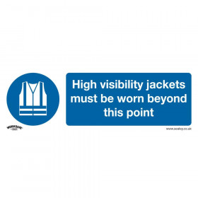 Sealey SS9V10 Mandatory Safety Sign - High Visibility Jackets Must Be Worn Beyond This Point - Self-Adhesive Vinyl - Pack Of 10