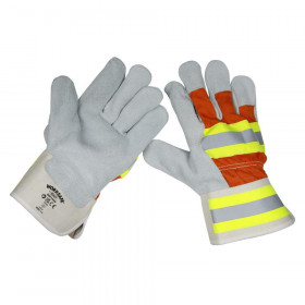 Sealey SSP14HV Reflective Riggerfts Gloves Pair