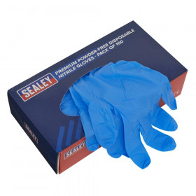 Sealey SSP55XL Premium Powder-Free Disposable Nitrile Gloves Extra-Large Pack Of 100