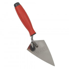 Sealey T1222 Stainless Steel Sharp Pointing Trowel - Rubber Handle - 140Mm