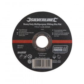Silverline 103672 Heavy Duty Multipurpose Slitting Disc Flat, 115 X 1 X 22.23Mm Each 1
