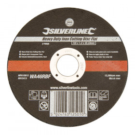 Silverline 276598 Heavy Duty Inox Cutting Disc Flat, 125 X 1.2 X 22.23Mm Each 1