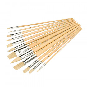 Silverline 282606 Artists Paint Brush Set 12Pce, Mixed Tips Each 1
