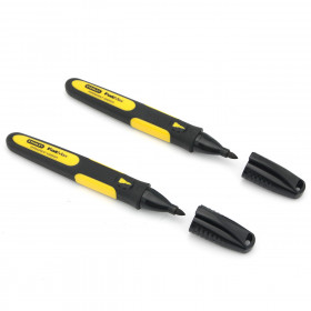 Stanley 0-47-312 Fatmax Black Permanent Markers Fine Tip (Pack Of 2)