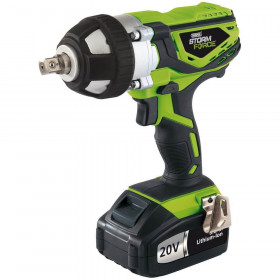 Storm Force 01031 Draper Storm Force® 20V Cordless Impact Wrench, 1/2in Sq. Dr., 400Nm, 1 X 3.0Ah Battery each