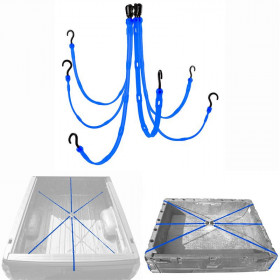 The Perfect Bungee Fw36-6Bl Adjustable 6-Strap Flex-Web Bungee In Blue (Up To 3.65M X 3.65M)