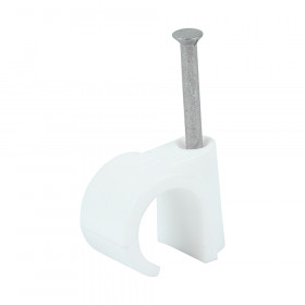 Timco 225607 Round Cable Clips - White To Fit 14.0Mm Box 100