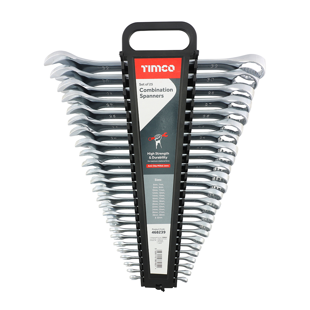 Timco 468239 Spanner Set - Combination  25 Piece Pack 25