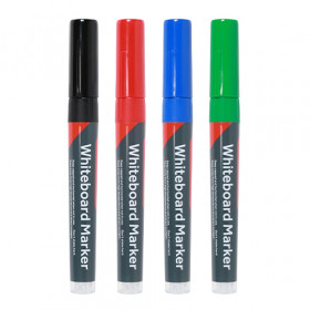 Timco 736555 Whiteboard Markers - Fine Tip - Mixed Colours Fine Tip Four Pack Box 4