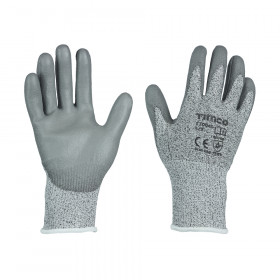 Timco 770040 Medium Cut Gloves - Pu Coated Hppe Fibre With Glass Fibre Large