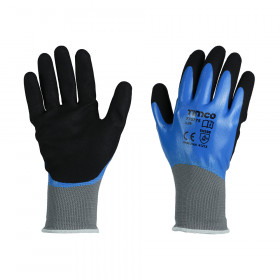 Timco 770775 Waterproof Grip Gloves - Sandy Nitrile Foam Coated Polyester Large