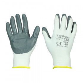 Timco 770846 Secure Grip Gloves - Smooth Nitrile Foam Coated Polyester Medium