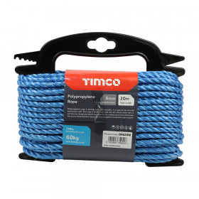 Timco BR620W Polypropylene Rope - Blue - Winder 6Mm X 20M Unit 1