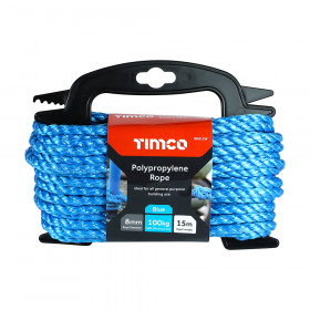 Timco BR815W Polypropylene Rope - Blue - Winder 8Mm X 15M Unit 1
