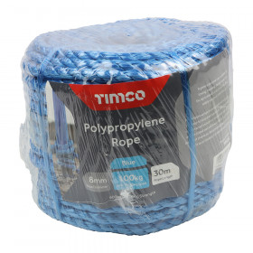 Timco BR830C Polypropylene Rope - Blue - Coil 8Mm X 30M Unit 1