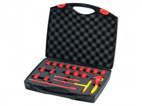 Wiha 43023 Insulated 3/8In Ratchet Wrench Set, 21 Piece (Inc. Case)