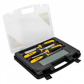 Xtrade X0900044 Chisel Set With Sharpening Stone (4 Piece)