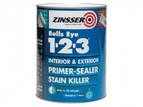 Zinsser ZN7040001A1 Bulls Eye® 1-2-3 Primer & Sealer Paint White 5 Litre